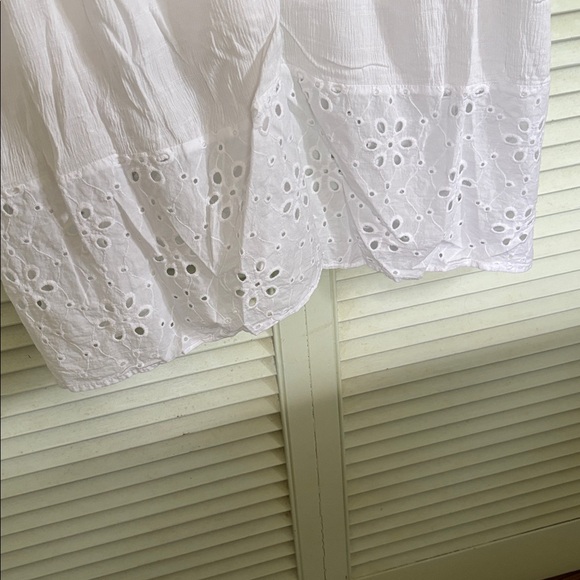 Knox Rose White plus size dress size 2X eyelet sleeve and bottom hem - Picture 3 of 7